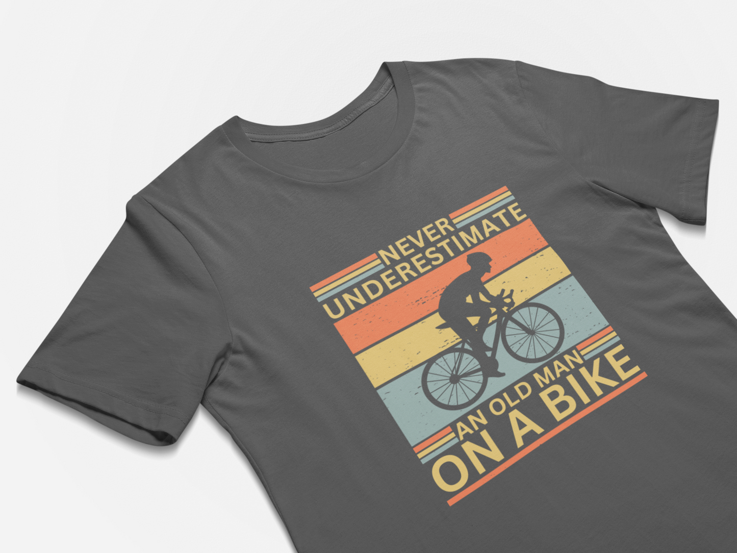 Cycling T-shirt for Men, Never Underestimate an Old Man On a Bike Shirt, Cycling Dad Gift Cycling Grandpa Cyclist Father's Day Unisex Tee