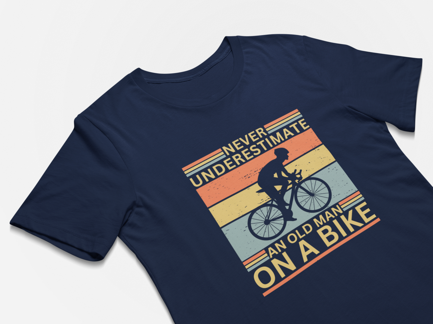 Cycling T-shirt for Men, Never Underestimate an Old Man On a Bike Shirt, Cycling Dad Gift Cycling Grandpa Cyclist Father's Day Unisex Tee