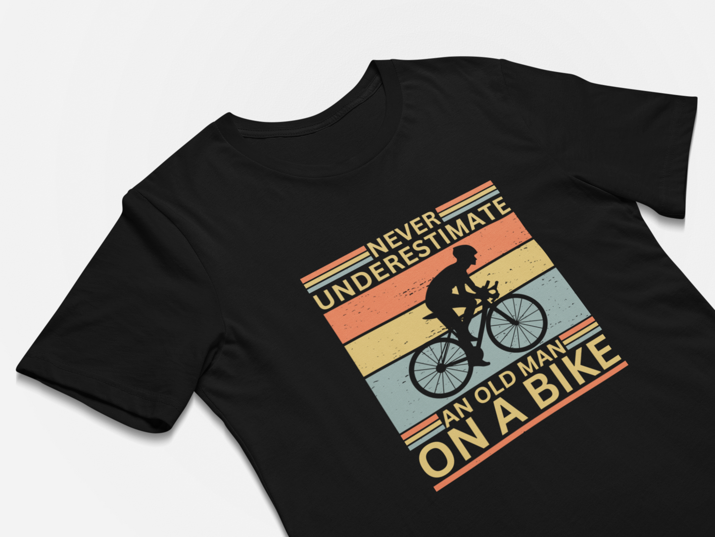 Cycling T-shirt for Men, Never Underestimate an Old Man On a Bike Shirt, Cycling Dad Gift Cycling Grandpa Cyclist Father's Day Unisex Tee
