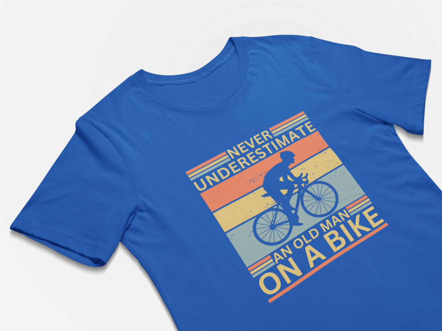 Cycling T-shirt for Men, Never Underestimate an Old Man On a Bike Shirt, Cycling Dad Gift Cycling Grandpa Cyclist Father's Day Unisex Tee