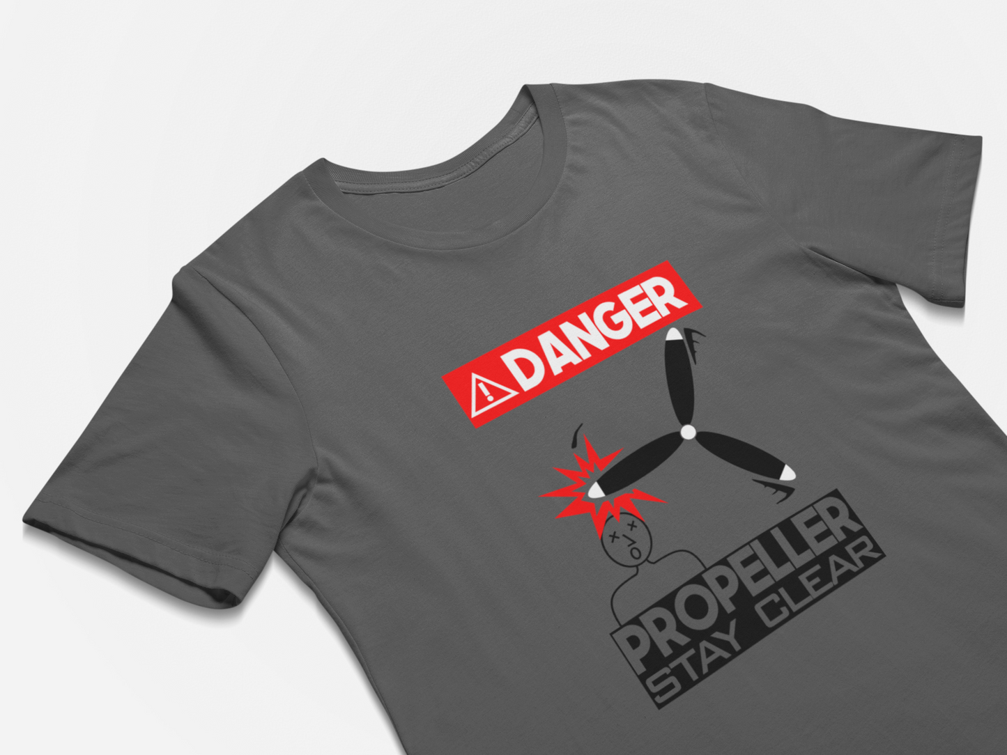 Funny Pilot T-Shirt Danger Propeller Stay Clear