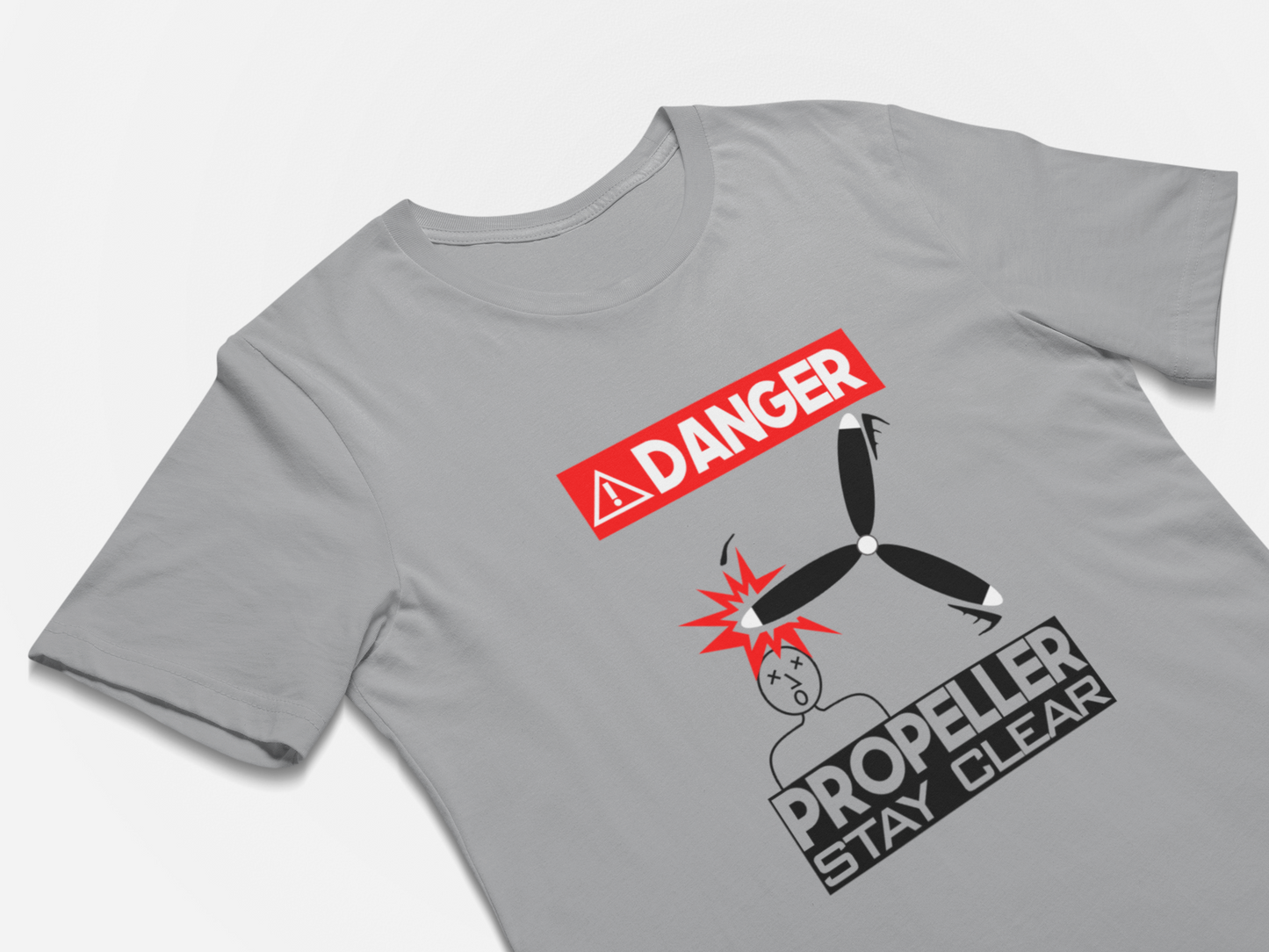 Funny Pilot T-Shirt Danger Propeller Stay Clear