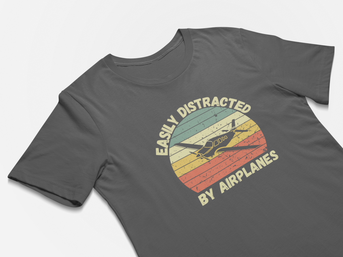 Easily Distracted By Airplanes - Funny Pilot Gift Shirts
