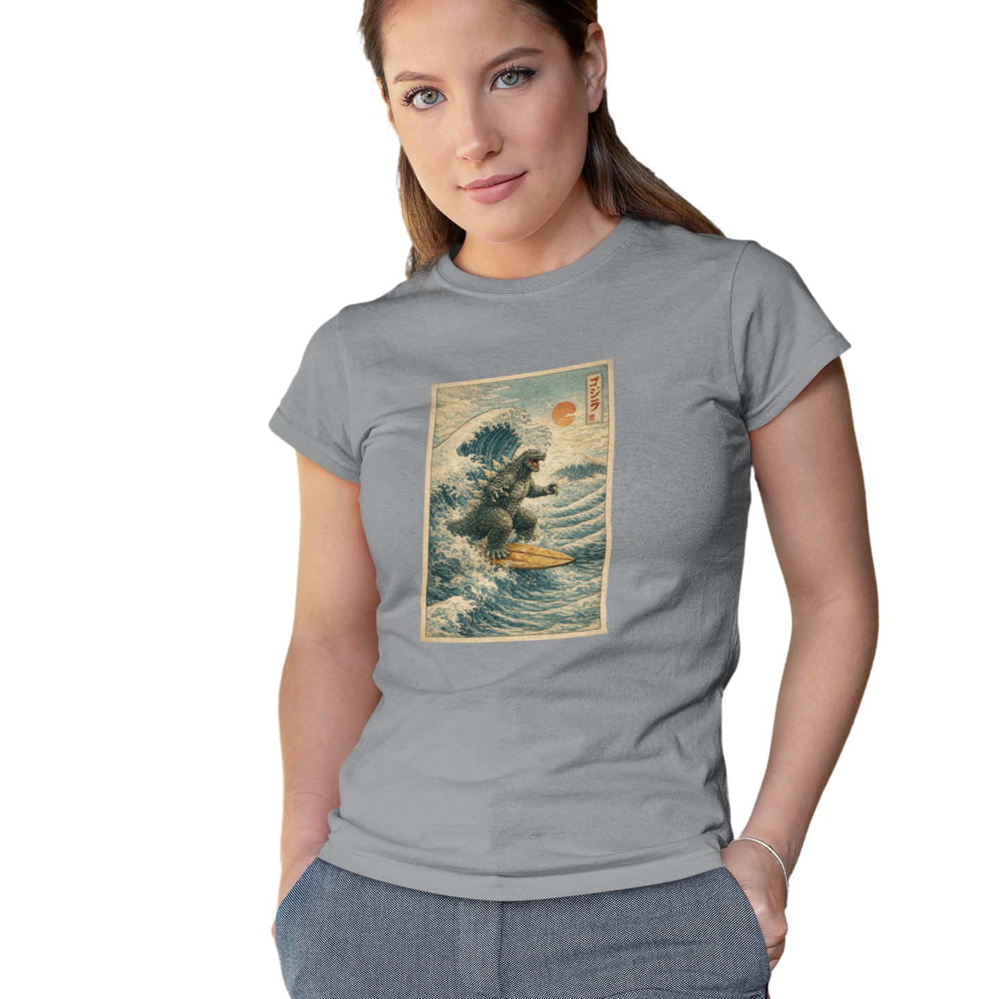 Surfing Ukiyo-e Style Japanese Art T-Shirt