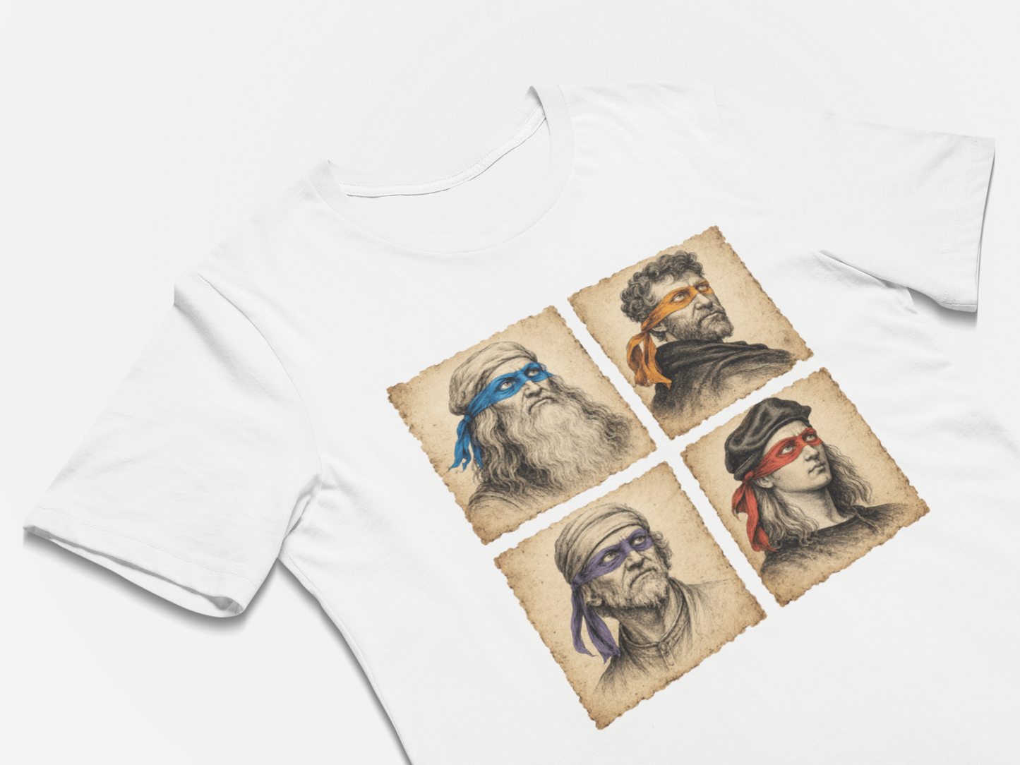 Ninja Turtles Renaissance Artists T-shirt 80's Cartoon Shirts TMNT