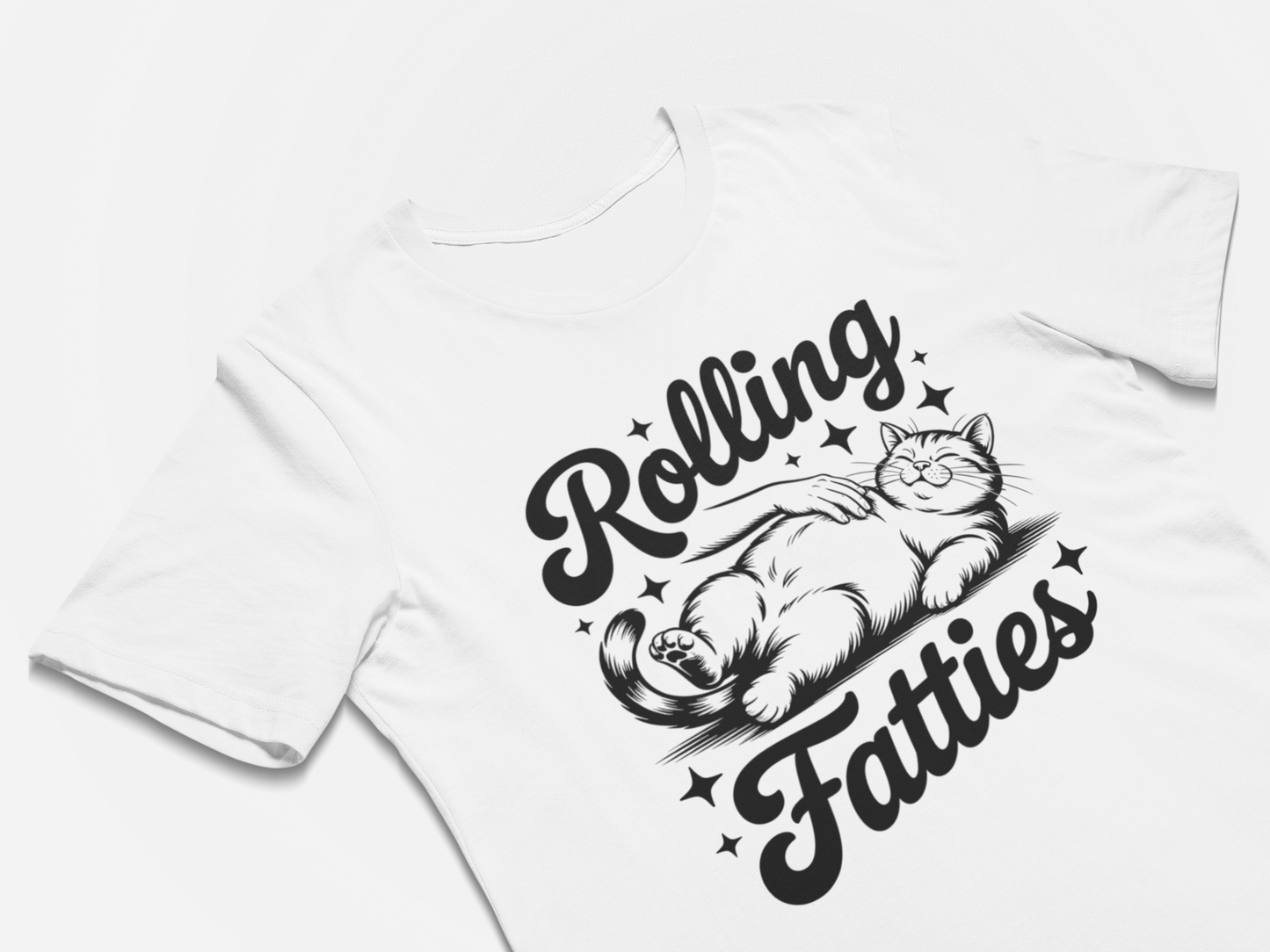 Cat Tee Shirts for Cat Owners Rolling Fatties Funny Pet Shirt