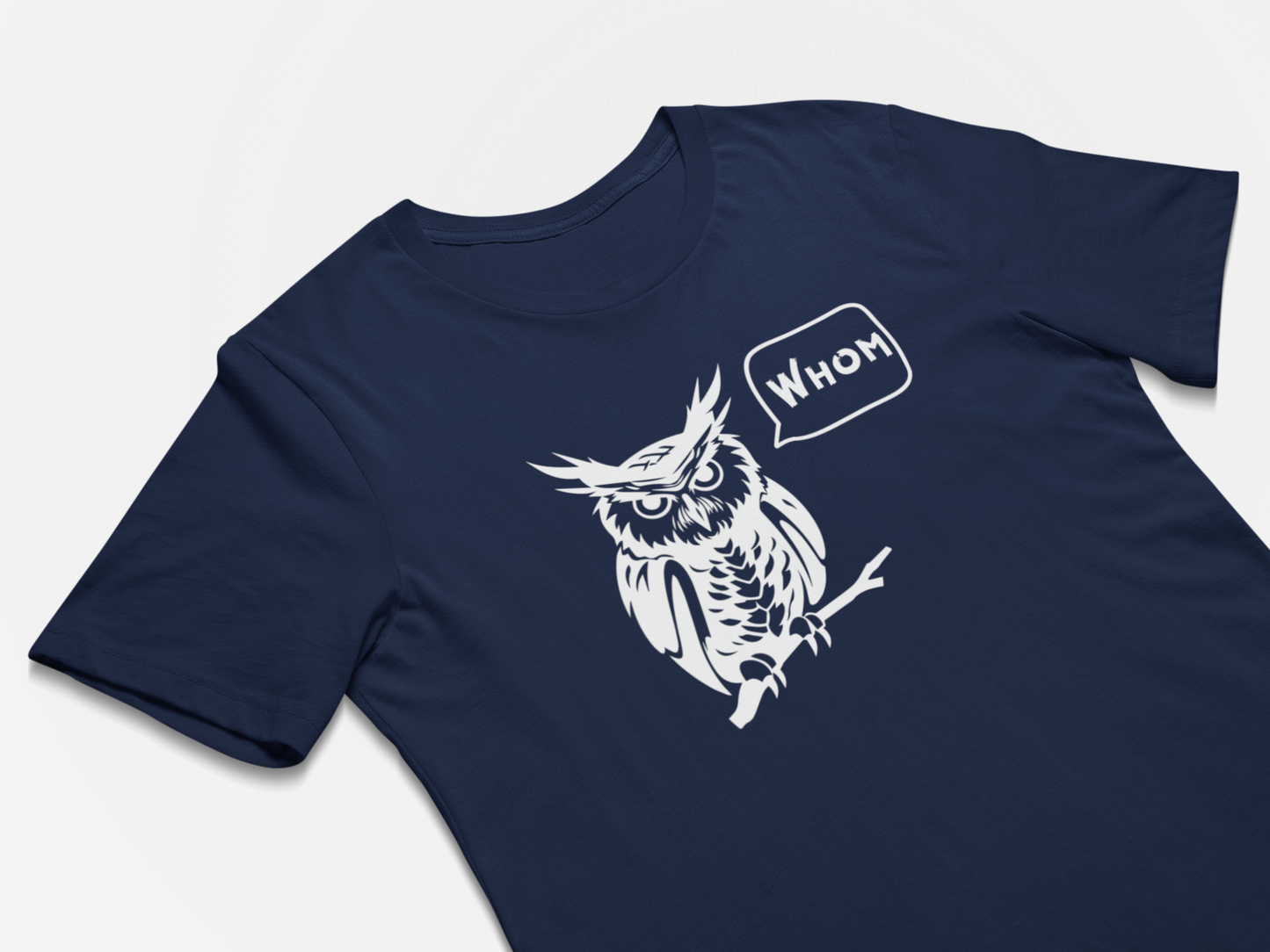 Whom Funny Grammar Owl T-Shirt