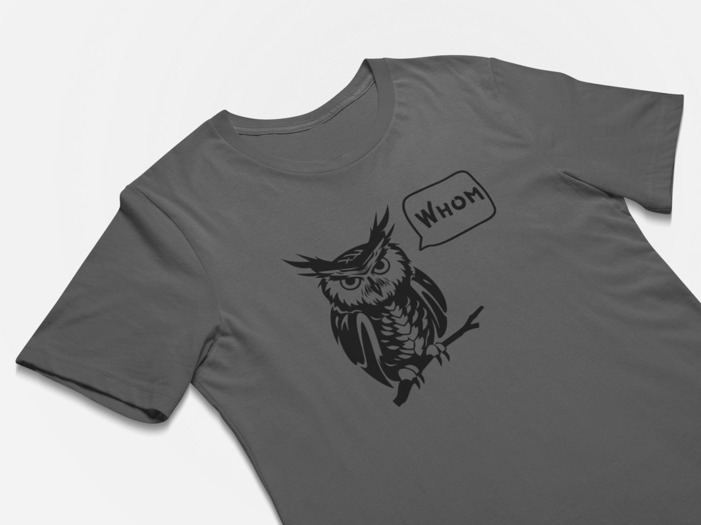 Whom Funny Grammar Owl T-Shirt