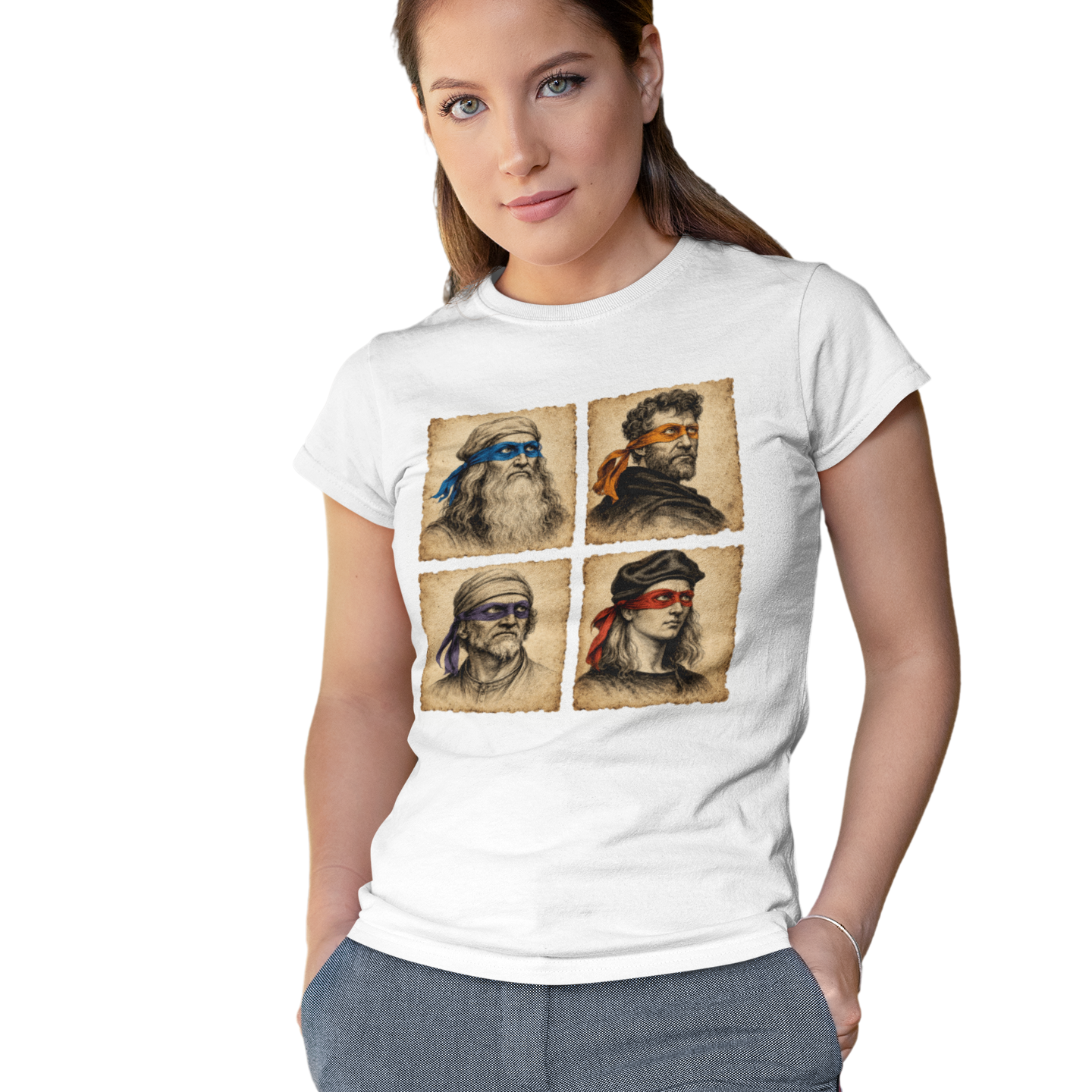 Ninja Turtles Renaissance Artists T-shirt 80's Cartoon Shirts TMNT