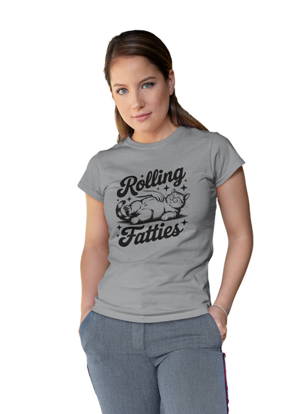 Cat Tee Shirts for Cat Owners Rolling Fatties Funny Pet Shirt