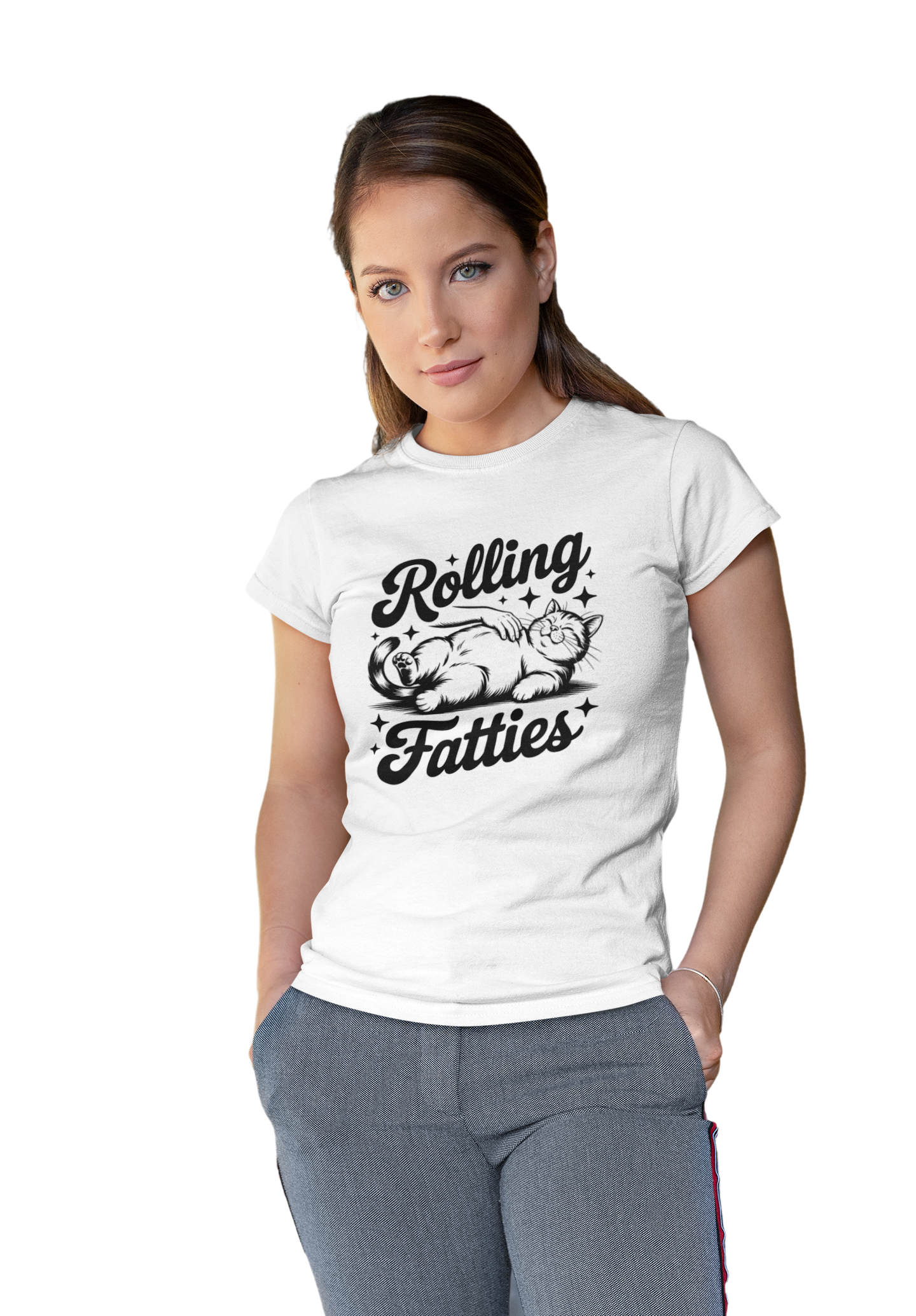 Cat Tee Shirts for Cat Owners Rolling Fatties Funny Pet Shirt