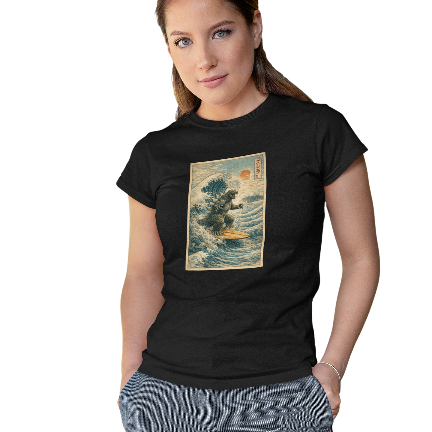 Surfing Ukiyo-e Style Japanese Art T-Shirt